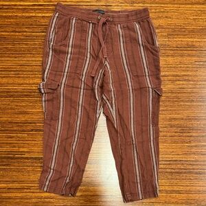 Sanctuary and Anthropologie linen crop cargo pants size medium VGUC